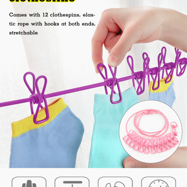 Stretchy Clothesline – elastīga virve drēbju žāvēšanai slider