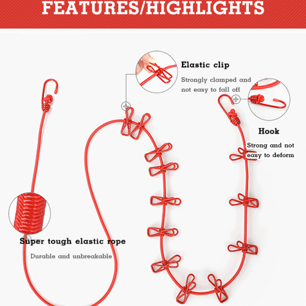 Stretchy Clothesline – elastīga virve drēbju žāvēšanai slider