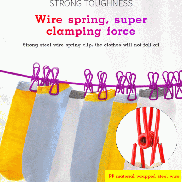 Stretchy Clothesline – elastīga virve drēbju žāvēšanai slider