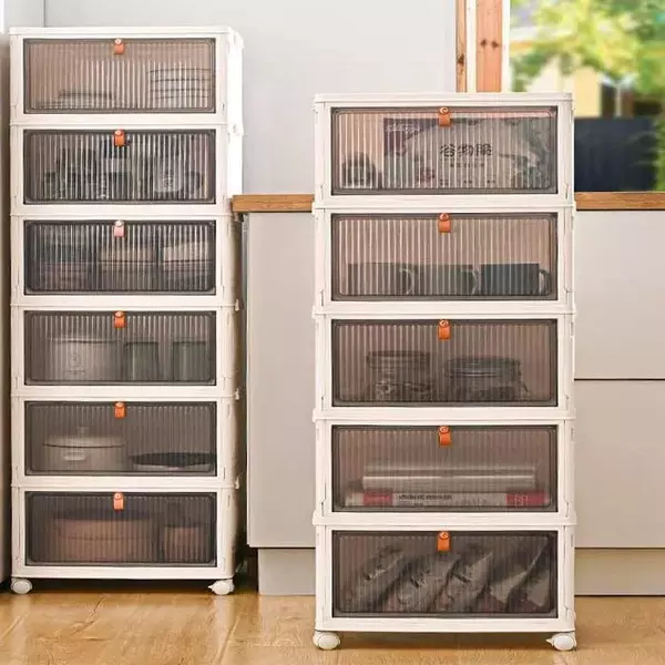 HOMEBOX – Uzglabāšanas kastes ar vāku un riteņiem slider